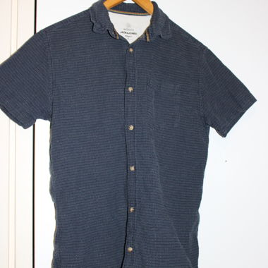 Chemise courte bleue Jack&Jones à petits pois 