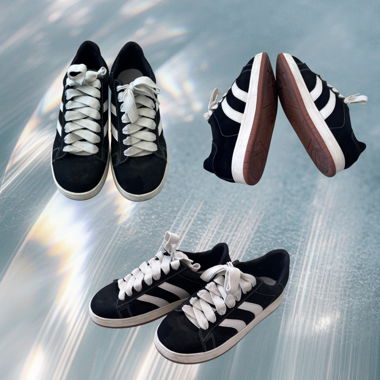 Schwarze Sneaker mit Streifen