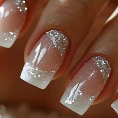 French Glitzer Press on nails ❤️