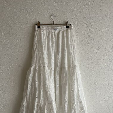 White Broderie Maxi Skirt 