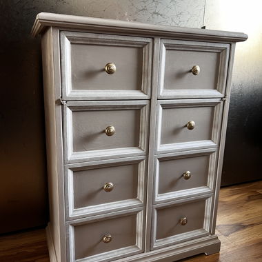 Grey Sideboard with 2 Drawers and 6 Shelving Compartments