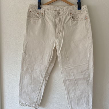 Mom-Jeans, Mango, Baumwolle in Cremefarbe, Grösse 50