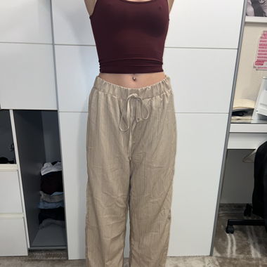 Beige Stoffhose