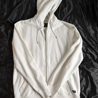 Weisser Zip-Hoodie