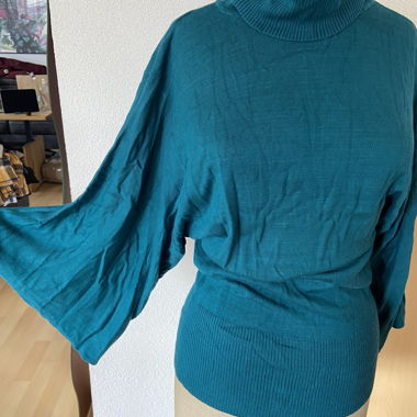 Maglione a collo alto turchese