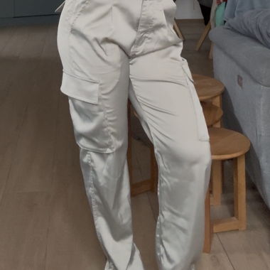 Satin Cargo Pants