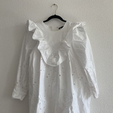 Vestito Corto Zara con Volant Ricamo Boho bianco Taglia M