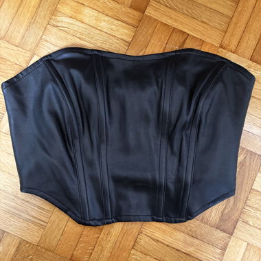 Schwarzes Corset-Bustier aus Kunstleder