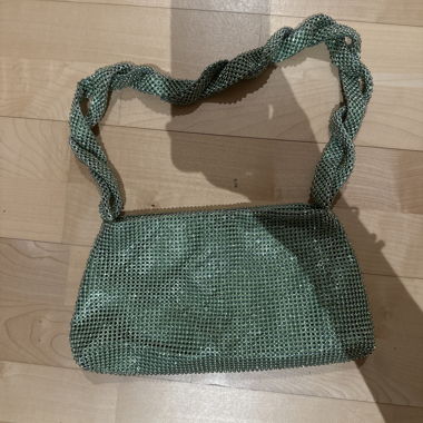 Borsa a tracolla con glitter verde