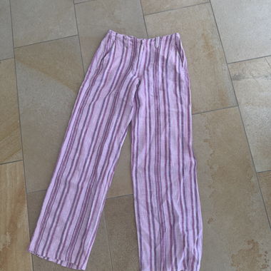 Pink striped casual pants