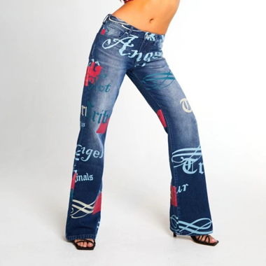 Angel Distressed Low Rise Boyfriend Jeans 