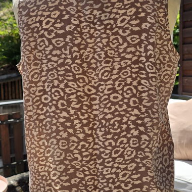 Top in Seta con Stampa Leopardo