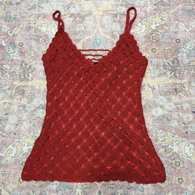 Red crocket top y2k