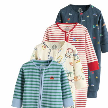 Next TWO WAY ZIP 4 PACK Baby Strampler Grösse 56