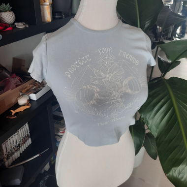 cute blue crop top