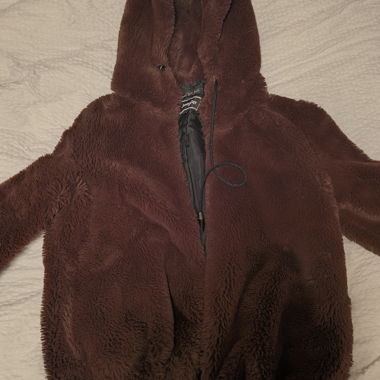 Veste marron/bordeaux a capuche