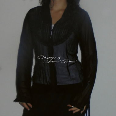 Blouse vintage noire transparente