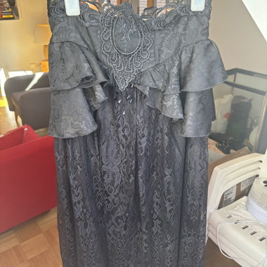 Long black gothic lace skirt dark in love