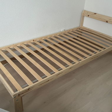 Wooden single bed frame NEIDEN with slats