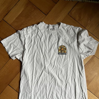 White T-Shirt with Sun Print