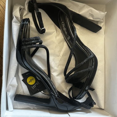 Sparkly black heels, 11cm