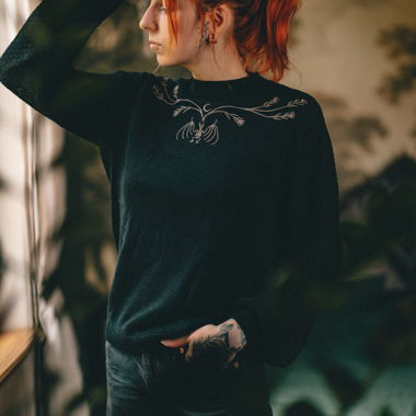 Disturbia – Spectral Bat Embroidered Jumper