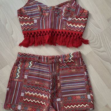 Ensemble Cider: top à franges & short assorti