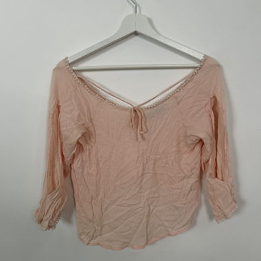 Rosa Schulterfreie Bluse