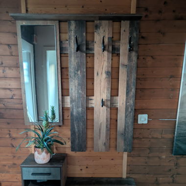 Penderie avec miroir, meuble chaussures et tiroir 