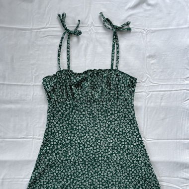 green flower summer dress 