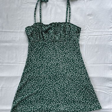 green flower summer dress 