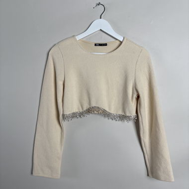 Zara verziertes Cropped-Top