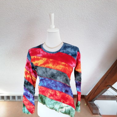 Batik Langarmshirt farbig asymetrisch Boom Baba
