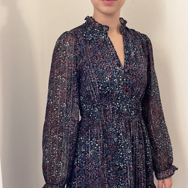 Floral dress with gold details