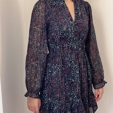 Floral dress with gold details