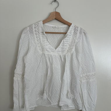 Blusa di pizzo bianca