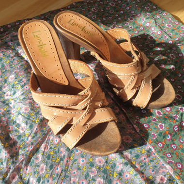 High Heels 'Limelight' - Leder & Holzoptik Gr. 38