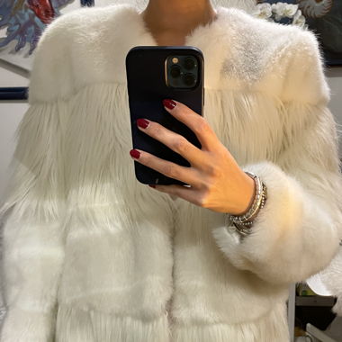Zara white fake fur coat