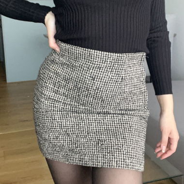 Minirock schwarz-beige