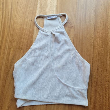 Haut halter Bershka blanc