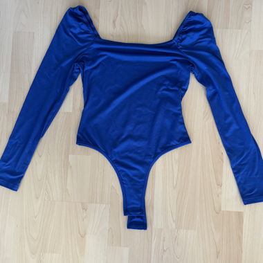 Blue Satin Bodysuit