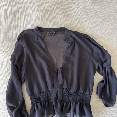 Sheer Tie-Front Blouse