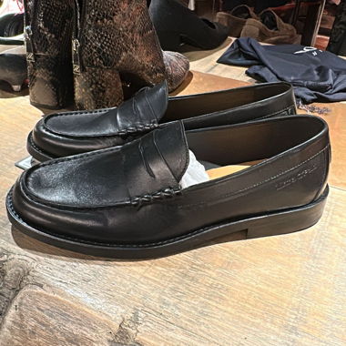 Black leather loafers Marc o polo