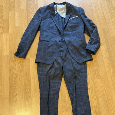 Selected Homme Anzug-Set kariert in blau, Gr. M