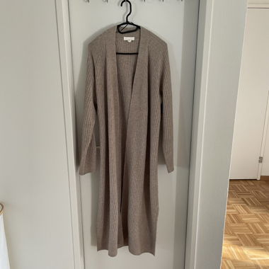 Ribbed knit cardigan coat