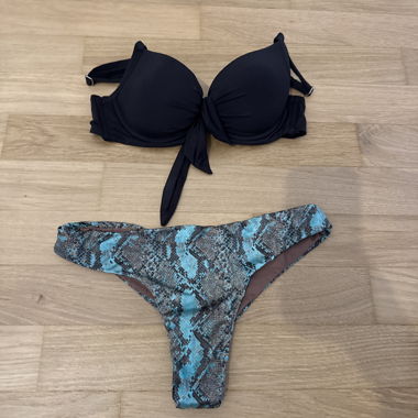 Black and Blue Bikini Set