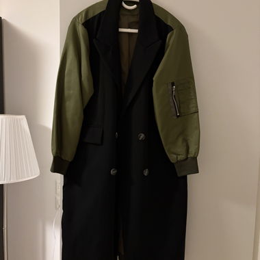Langer Mantel Schwarz und Khaki