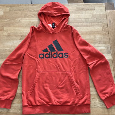 Felpa con cappuccio Adidas Rosso/Arancione (S/M)