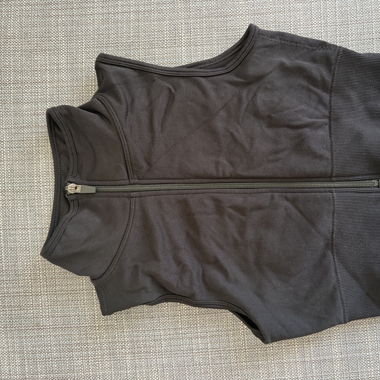 Black Zip Crop Vest Top