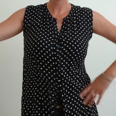 Polka dot long blouse mini dress vintage
